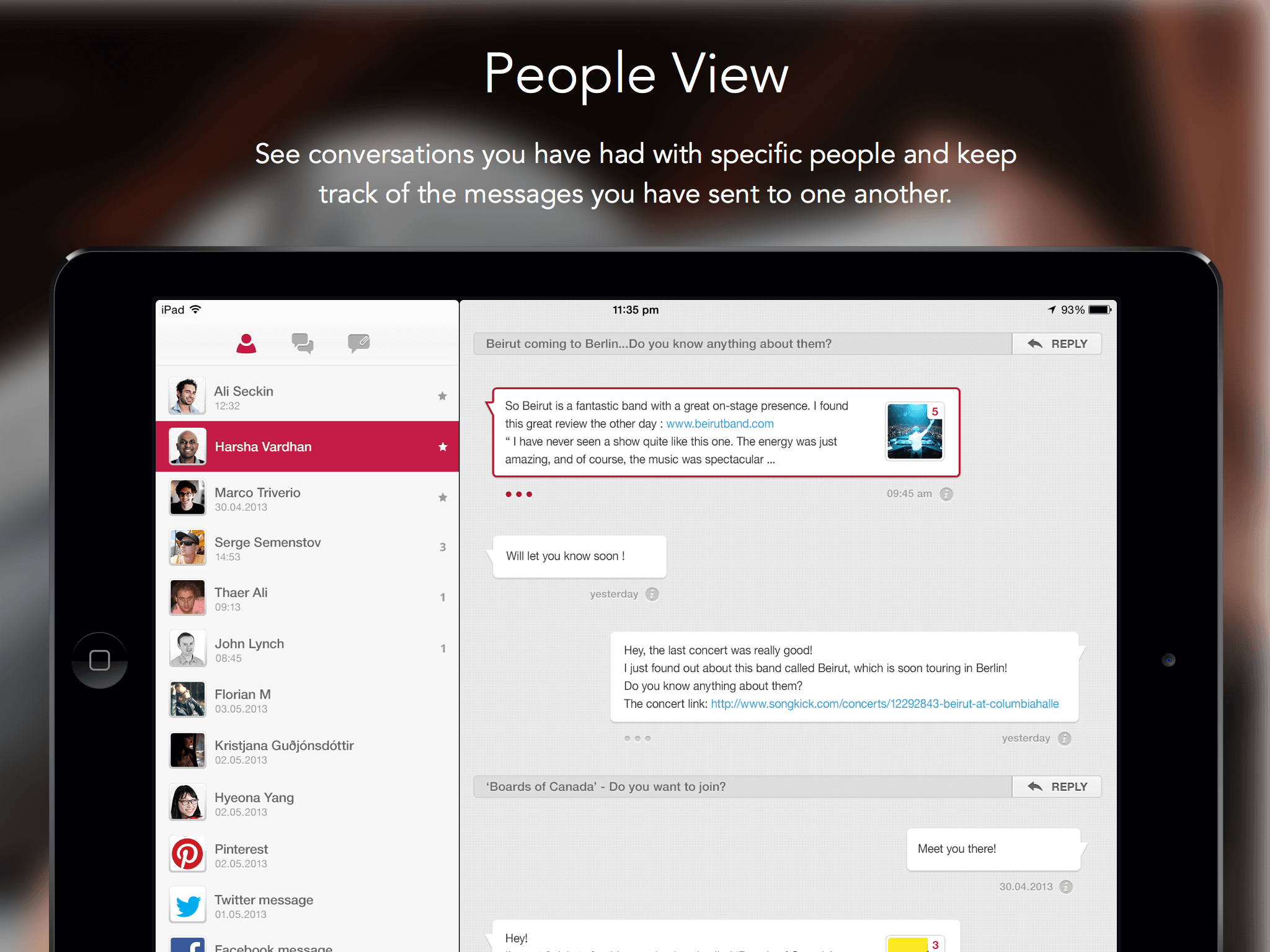 Persona Email Client People View