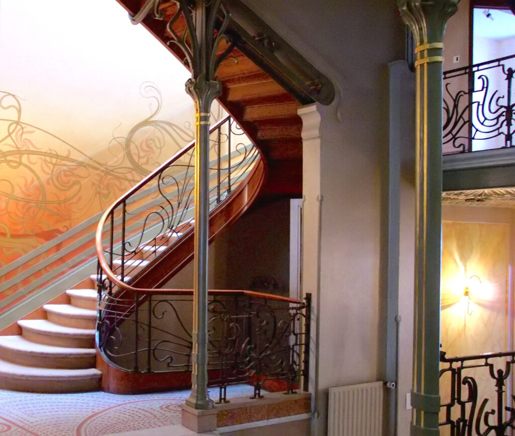 Stairway of the Hôtel Tassel, Brussels, Belgium designed by Victor Horta.