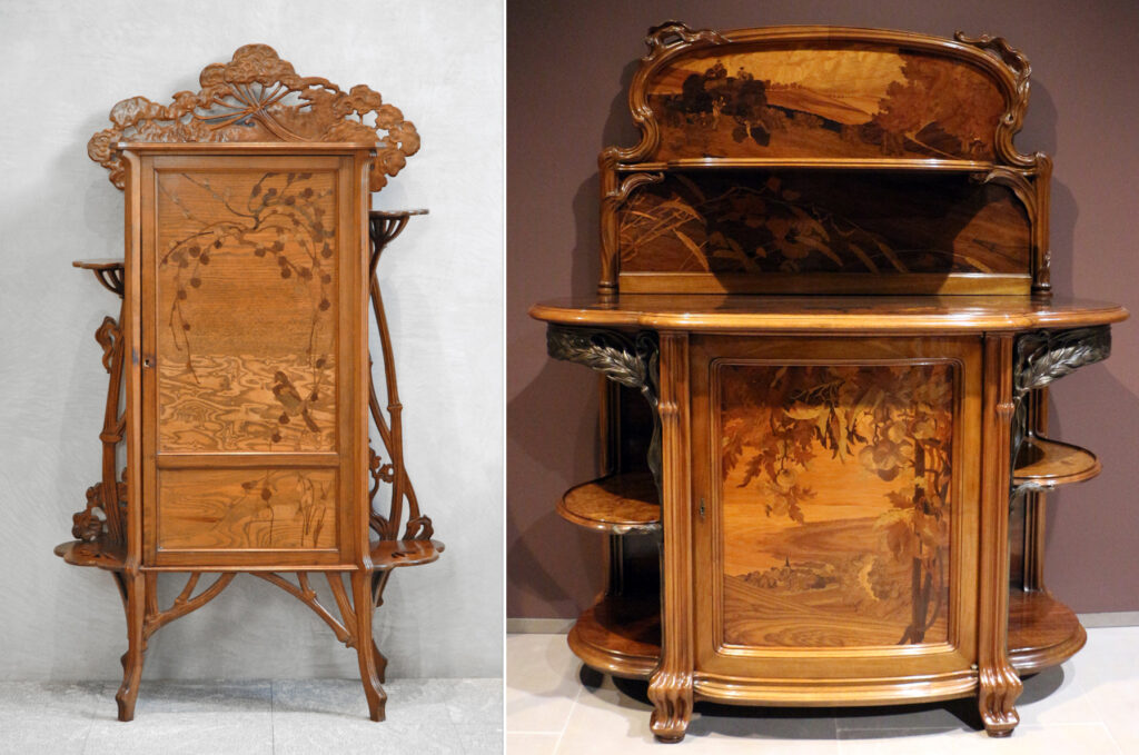 Cabinet called (La Berce des prés) ("Hogweed") (1902), Buffet with marquetry and banana leaf ornament (1900) by Émile Gallé