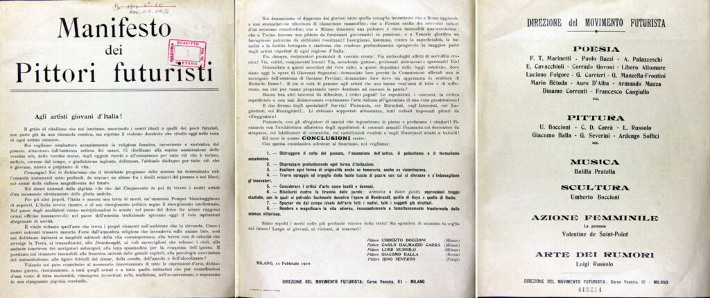 Manifesto of Futurist Painters / Manifesto dei Pittori Futuristi (1910)