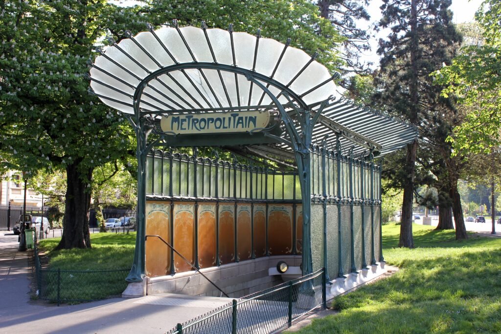 Porte Dauphine Métro station by Hector Guimard; the only surviving entrance in its original location