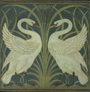 Swan and Rush and Iris wallpaper Walter Crane - - Ali Seçkin Karayol