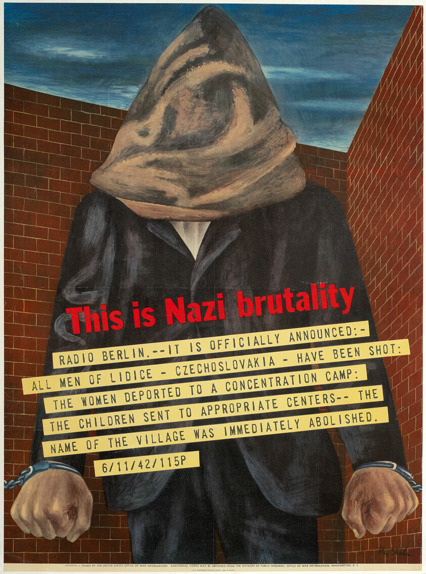 Ben Shahn combined a gritty illustration with the harsh aesthetic of a teletype message to convey a dire crisis using the most direct means possible.