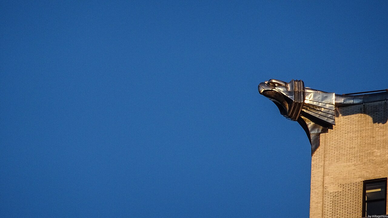 Towering skyscrapers like the Chrysler Building, with its gleaming steel gargoyles, are celebrated as the ultimate architectural monuments of the Art Deco era.