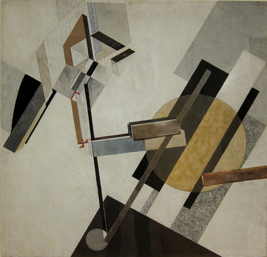 Lissitzky realized the page could be a dynamic, three-dimensional architectural space. El Lissitzky, Proun 19D (1920).