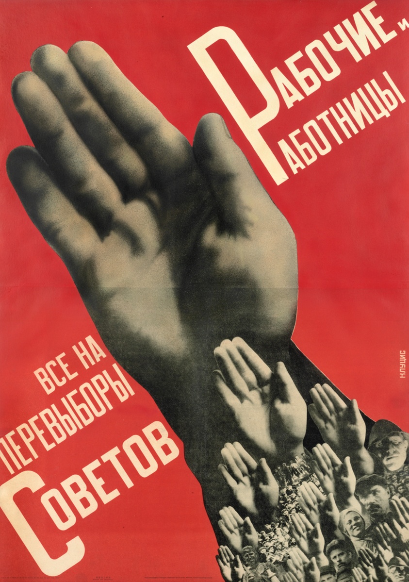 Gustav Klutsis’s Everyone Must Vote in the Election of Soviets (1930). Photography was harnessed to create a visceral, unarguable truth.