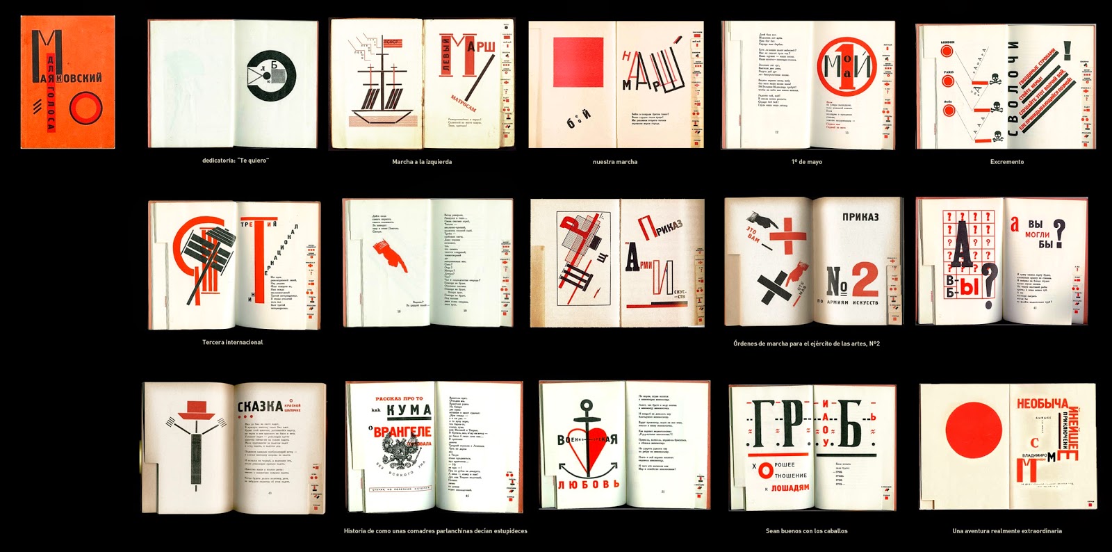 El Lissitzky’s pages for For the Voice (1923). Typography became structural and kinetic, actively guiding the reader's eye.