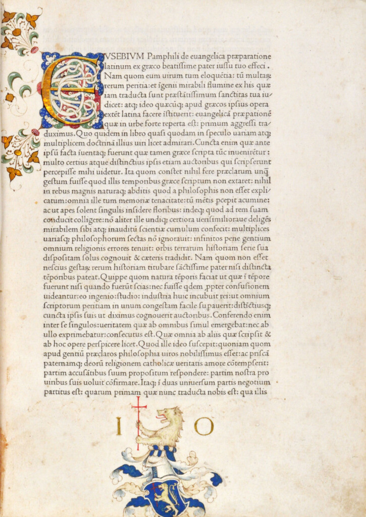 A detail of Nicolas Jenson's 1470s Roman typeface, demonstrating the lighter, highly legible use of negative space.