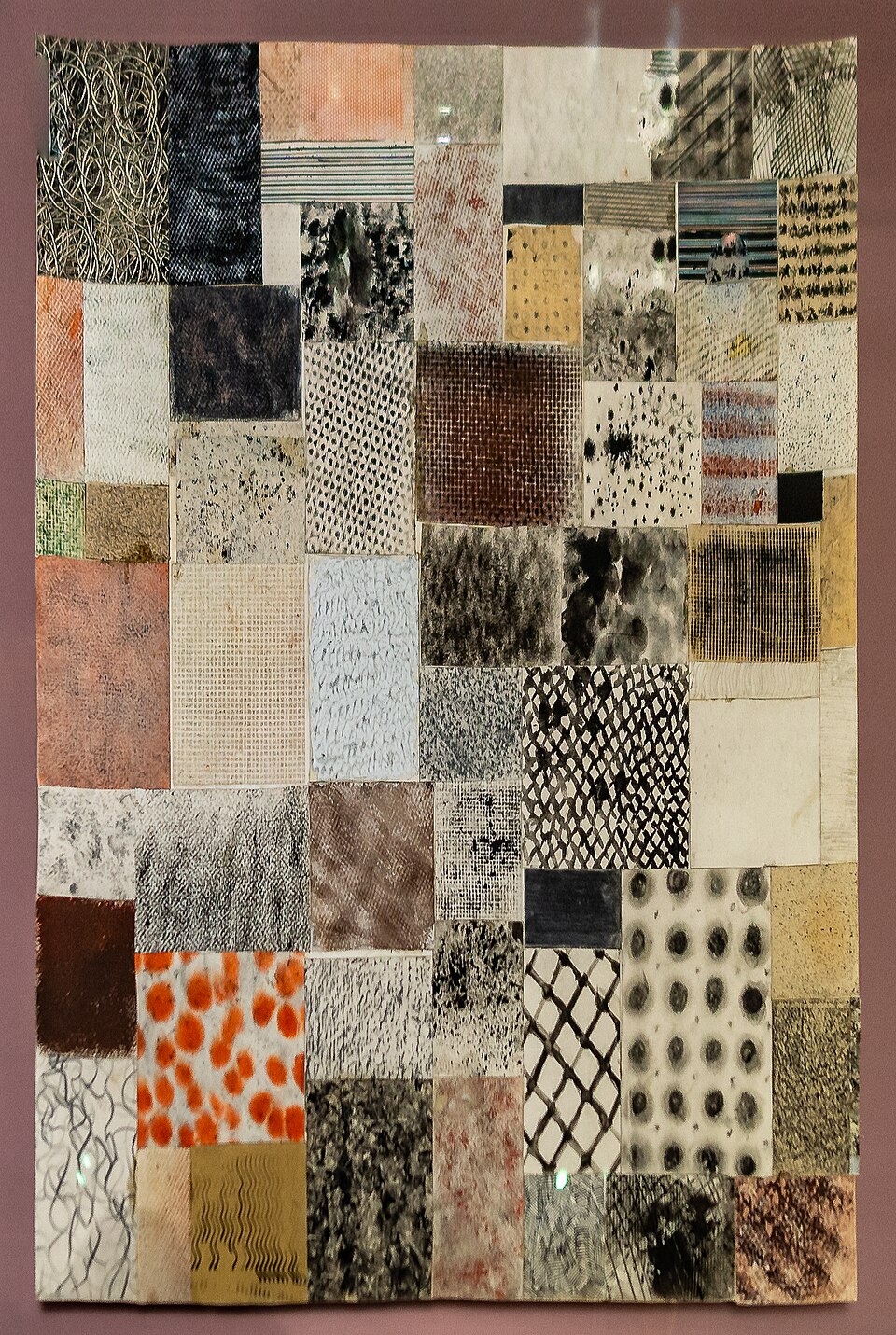 Student exercises from Itten’s preliminary course, emphasizing the study of contrasting textures, geometric forms, and the inherent properties of physical materials.